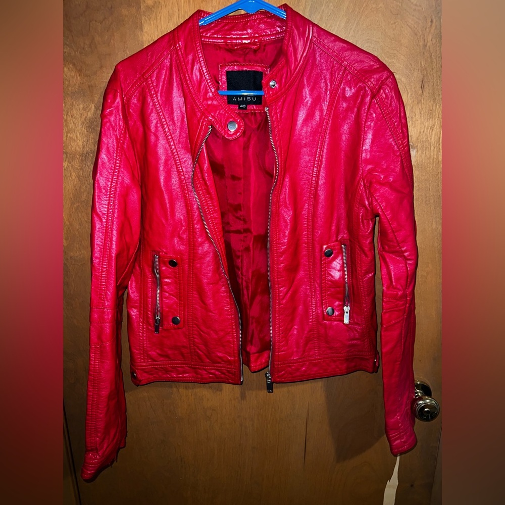 Red pleather jacket